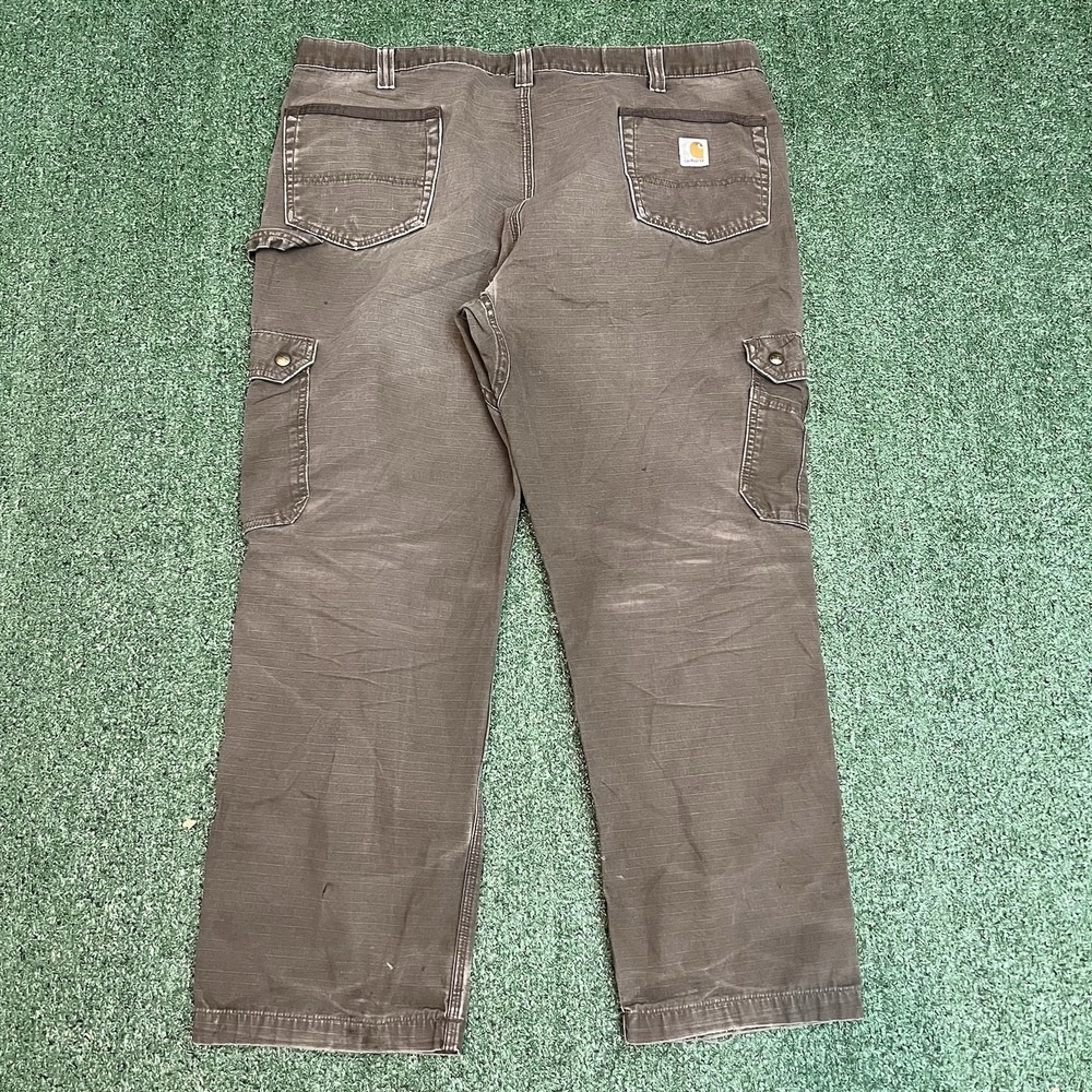 Carhartt Ripstop Double Front Knee Cargo Pants 42x30 Relaxed Mens Brown B342 DFE